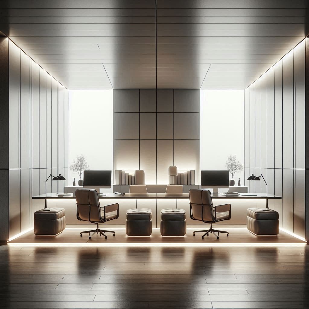 Minimalist living‑room with warm wooden flooring, white walls, and soft natural light